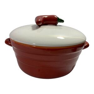 Kathy Ireland Home 2 QT Covered Casserole acafe Oven to Table Chili Pepper